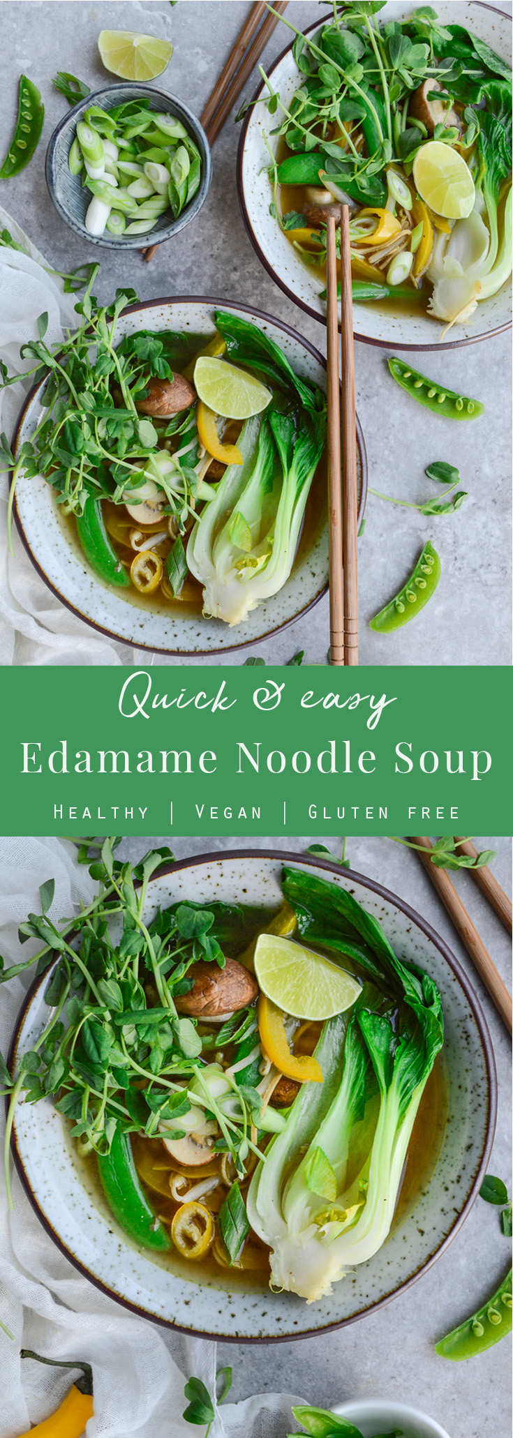 Super easy Edamame noodle soup via @fit.foodie.nutter #glutenfree #vegan #healthyrecipes #cleaneating #veganrecipes 
