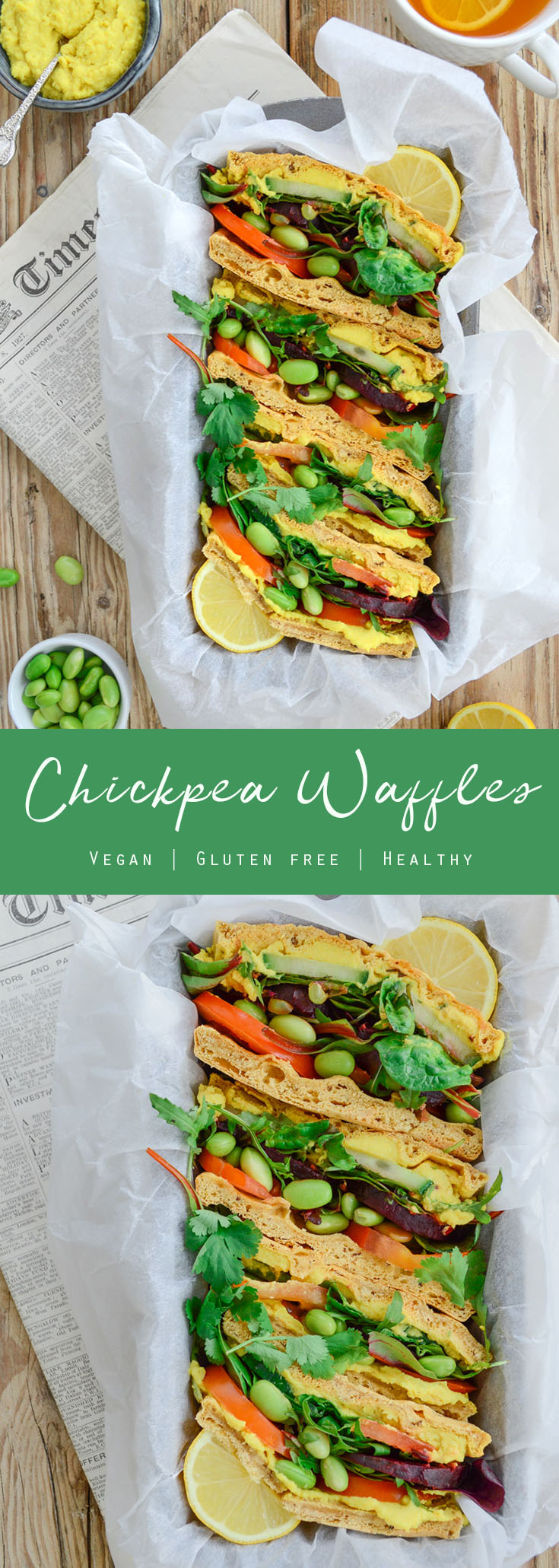 Vegan & gluten free chickpea waffles #vegan #glutenfree #healthy #cleanrecipes