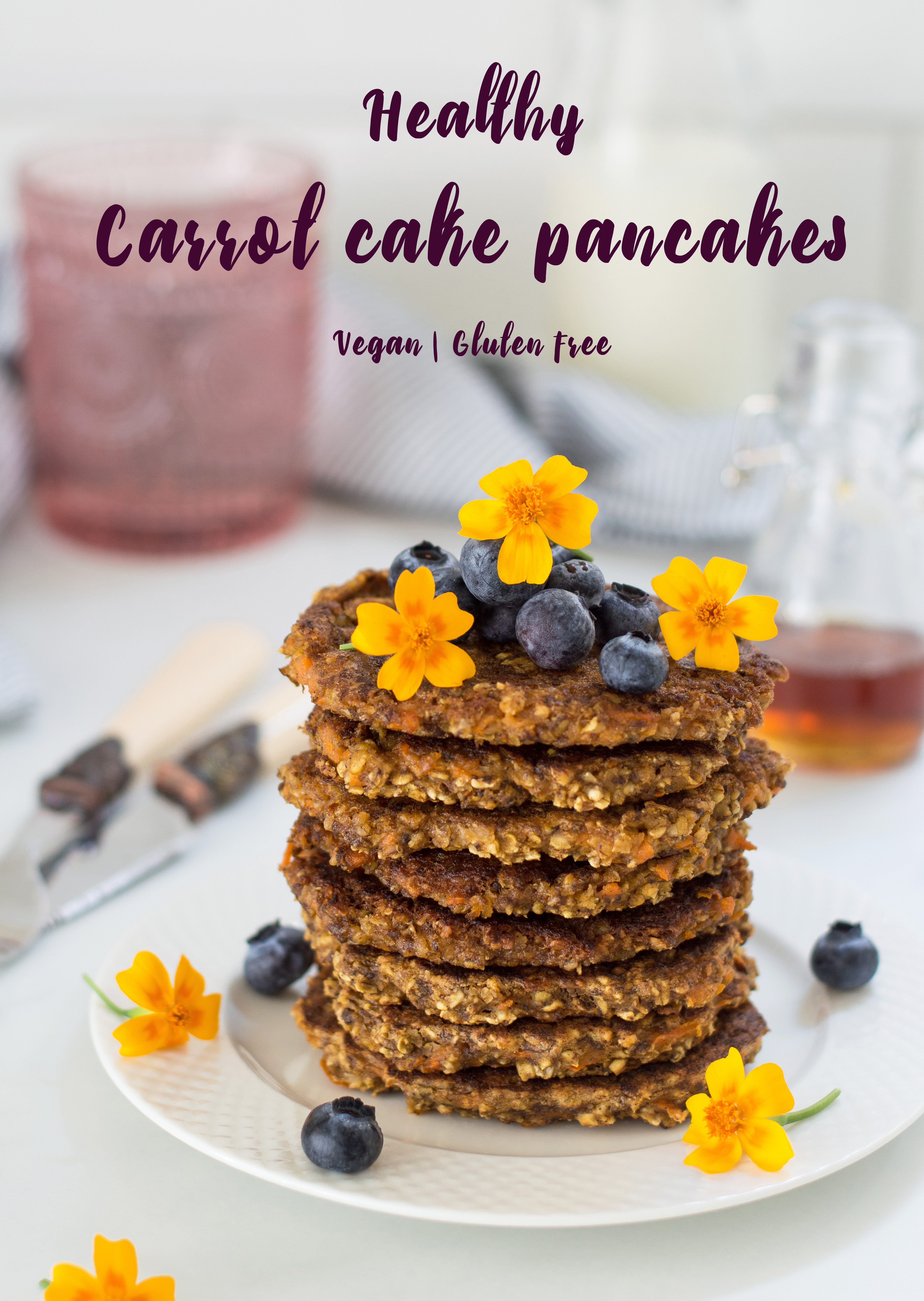Healthy vegan carrot cake pancakes #glutenfree #pancakes #carrotcakepancakes #vegan 