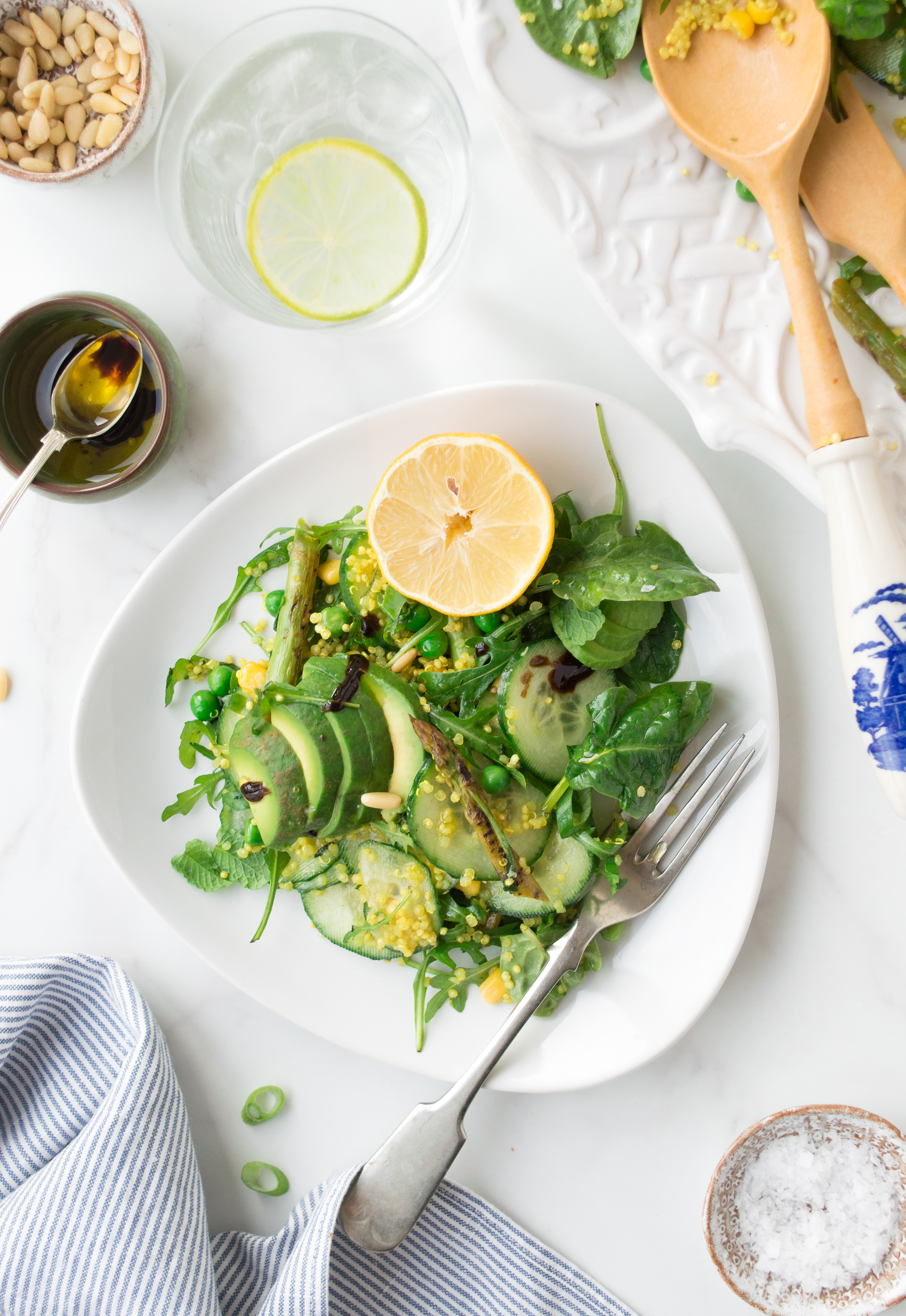 Healthy Spring Green Salad with Quinoa (Vegan, GF)