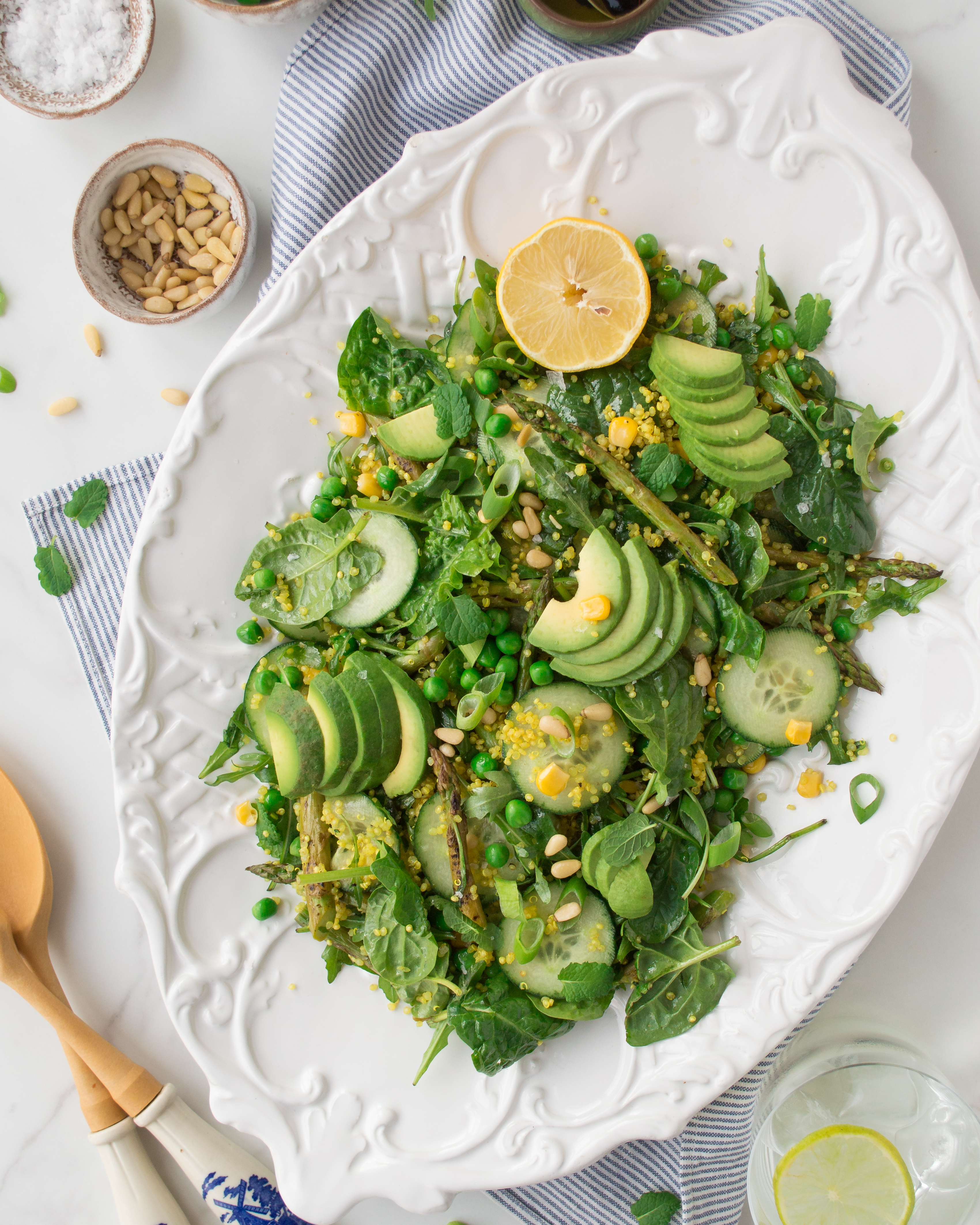 Healthy Spring Green Salad with Quinoa (Vegan, GF)