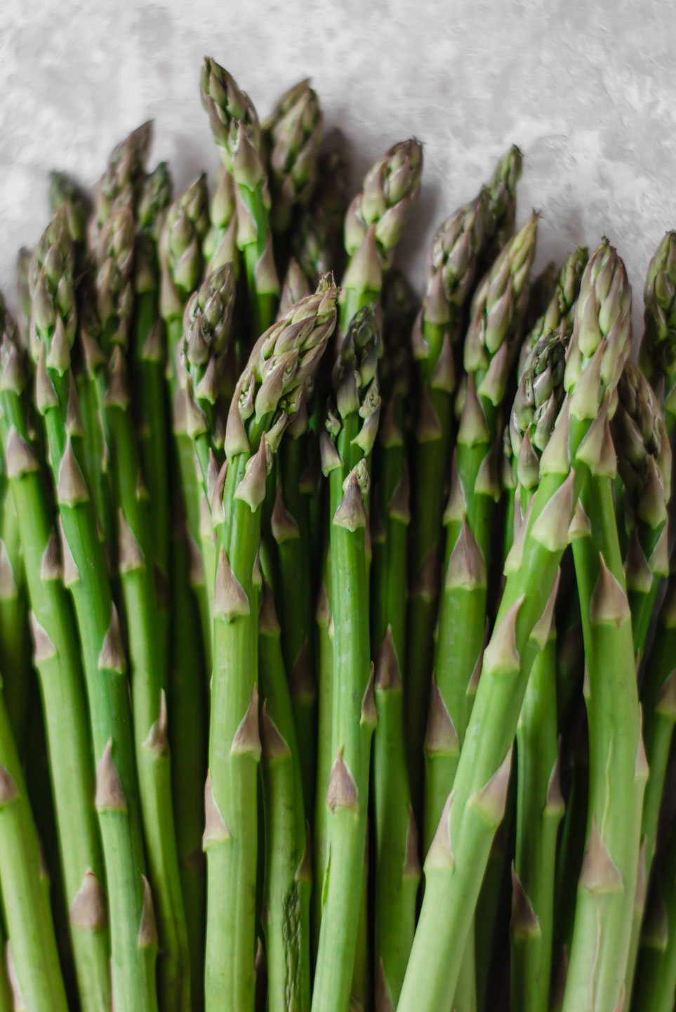 Close up shot of green asparagus spears
