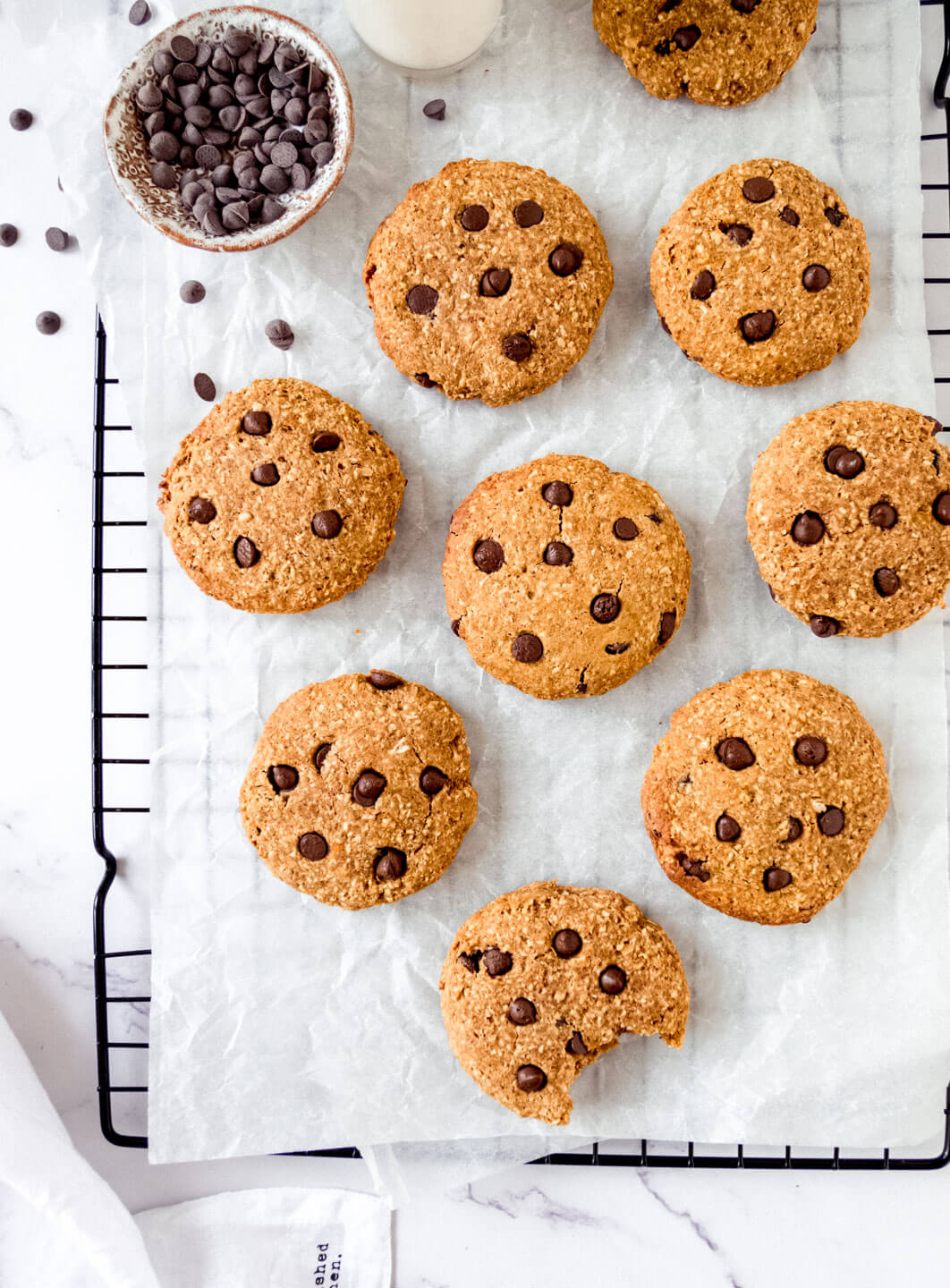 Top down view of pumpkin & chocolate chip cookies – Fit Foodie Nutter