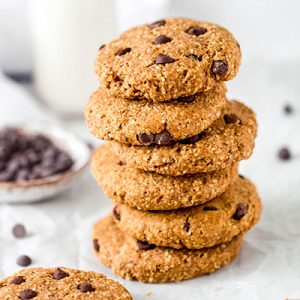 A stack of pumpkin & chocolate chip cookies with a glass of milk – Fit Foodie Nutter
