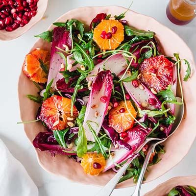 SUPERFOOD SALAD WITH RED CHICORY, BLOOD ORANGES & RED CABBAGE