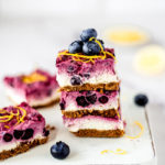 vegan lemon blueberry cheesecake bars